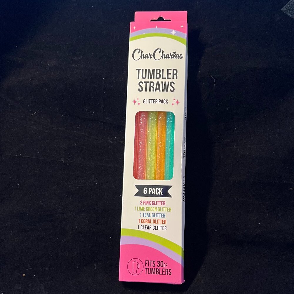 Char Charms Straws Fits The 30 oz Stanley Glitter Pack NWT